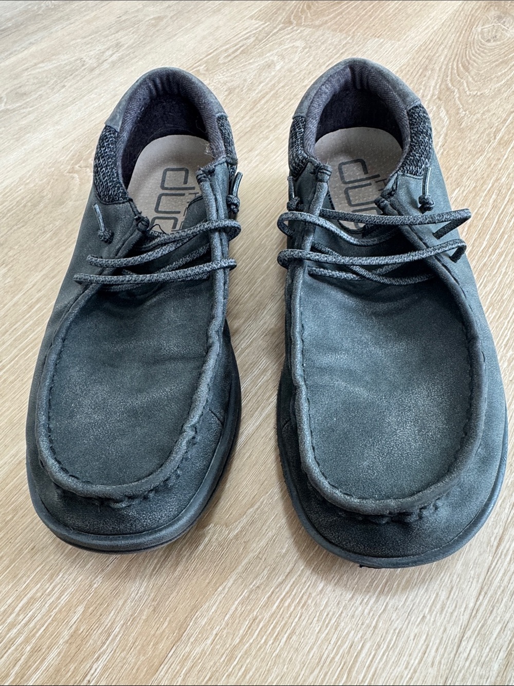 Hey Dude Men's Black Suede Slip-On Loafers